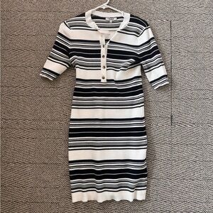 Madewell Henley Sweater Mini Dress in Stripe NWT Size Small